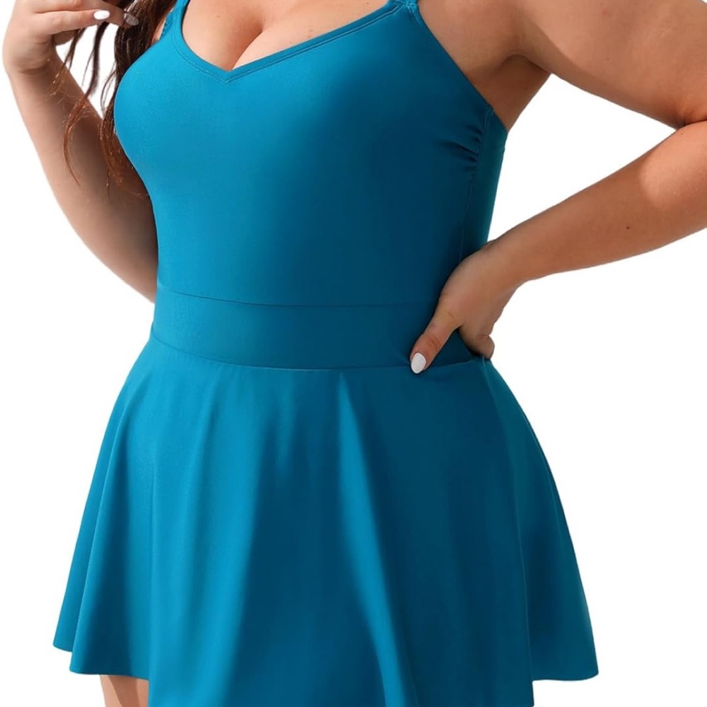 Teal Sleeveless Skater Dress